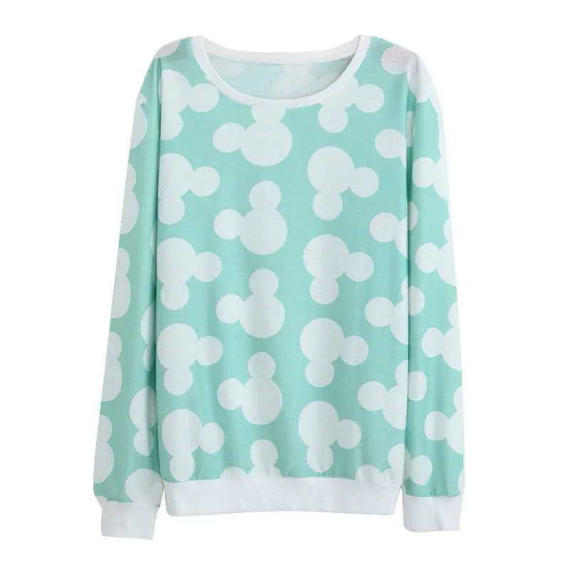 Women casual fitness Suits Thin Cotton Hoodies Animal Ice Cream Dog Print Cute Loose Pullovers Sweatshirts Tracksuit NW