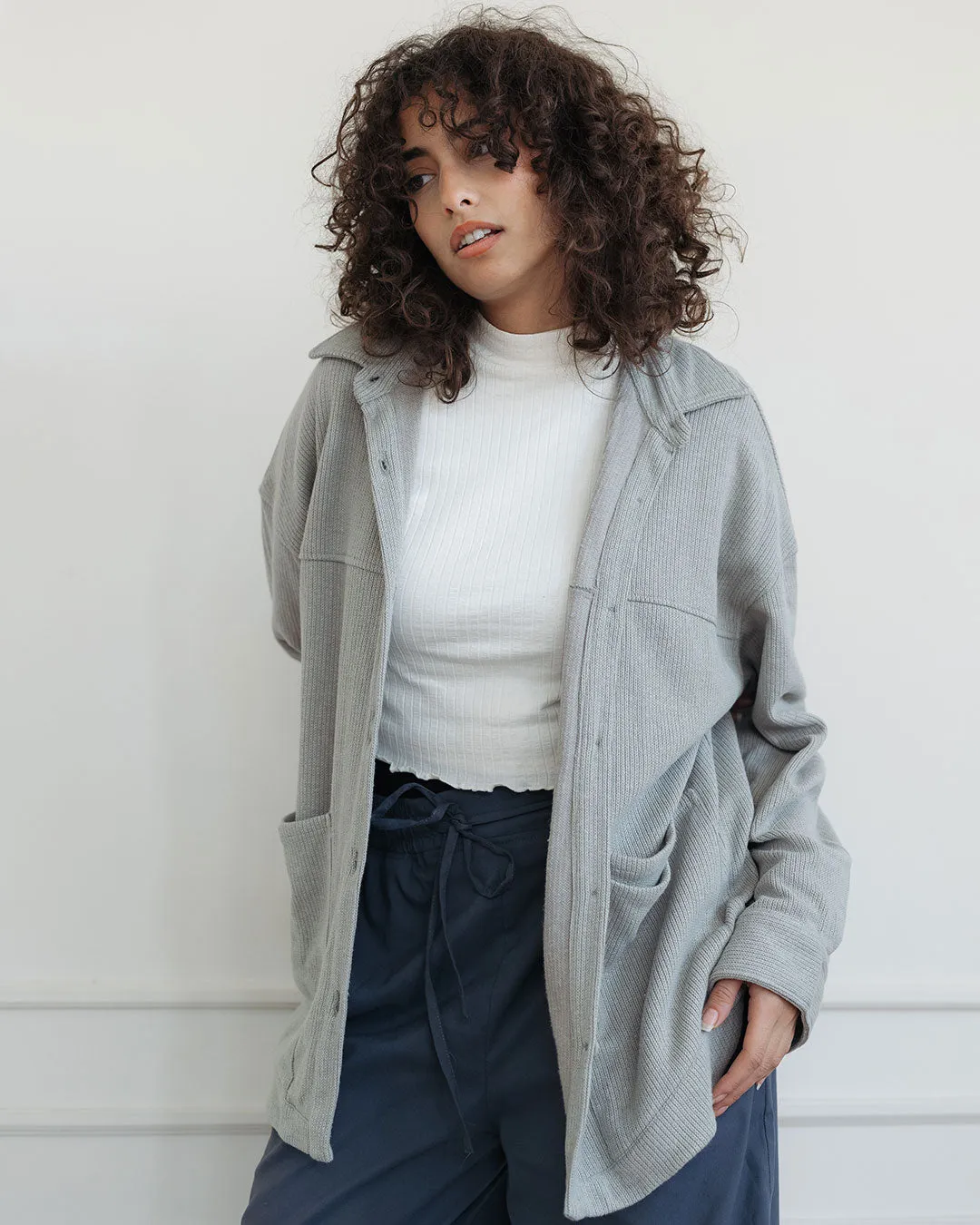 Women Jacquard Sweatshirt   Pockets