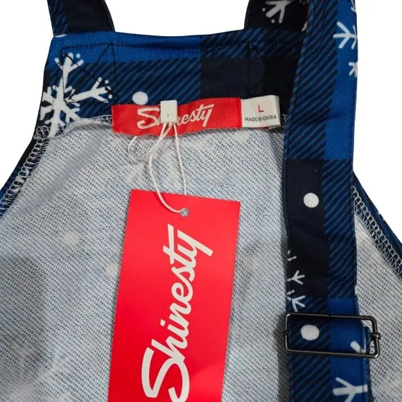 Women Overall Pajamas XS Warm Soft Knit Après Ski Snowflake Blue White NWT