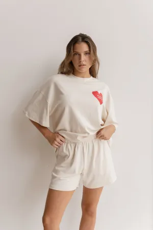 Womens Basic Shorts - Off White