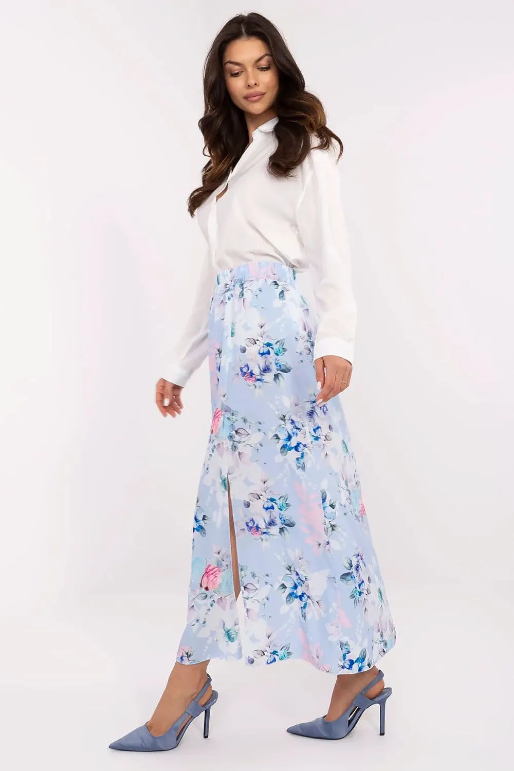 Women's midi skirt with a floral print