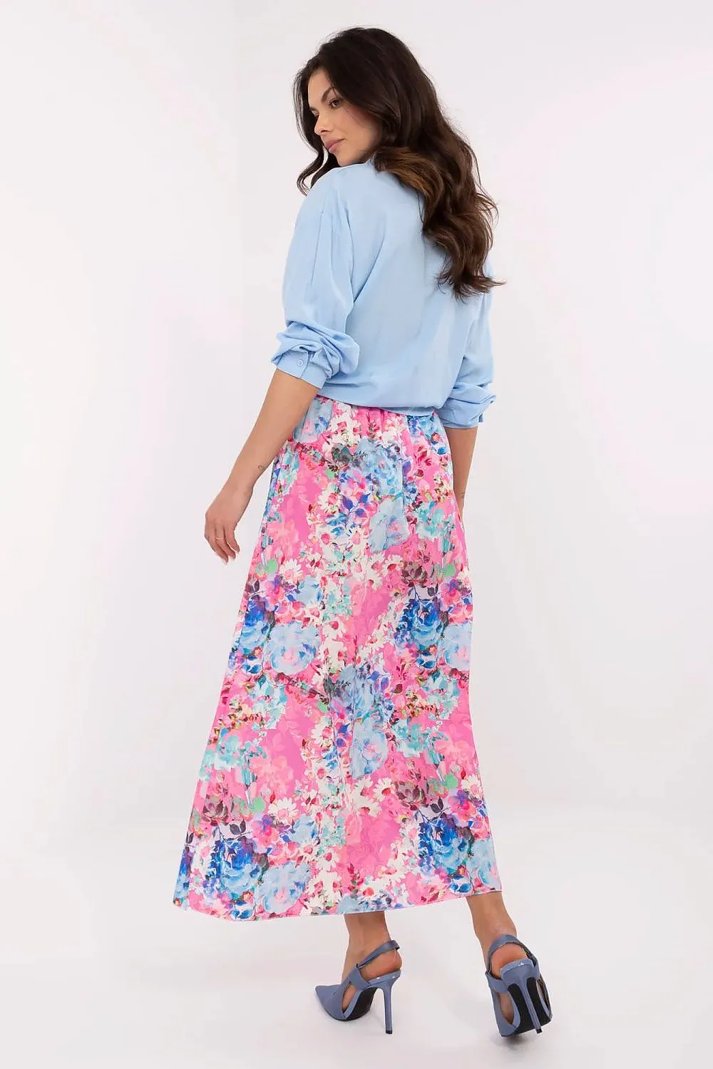 Women's midi skirt with a floral print