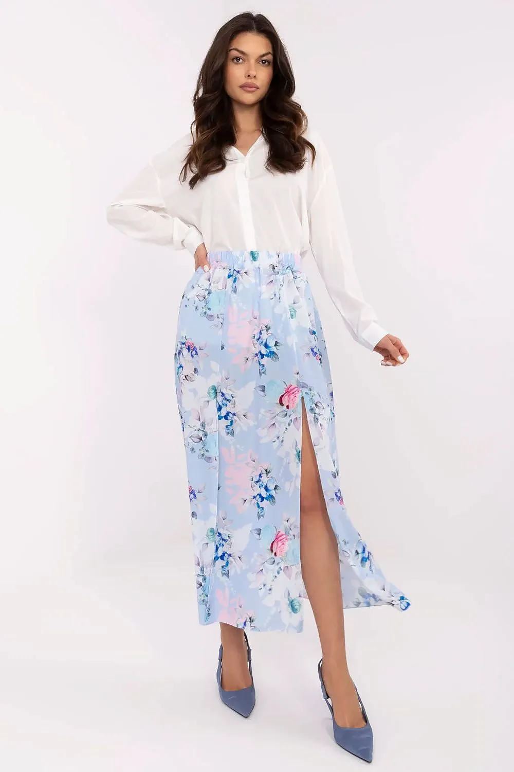 Women's midi skirt with a floral print