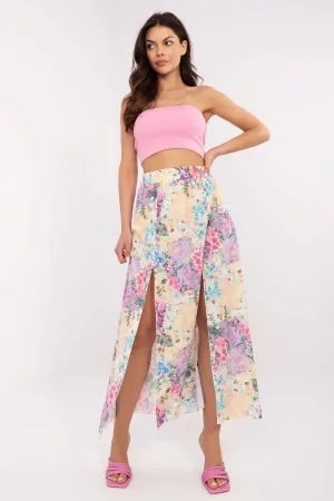 Women's midi skirt with a floral print