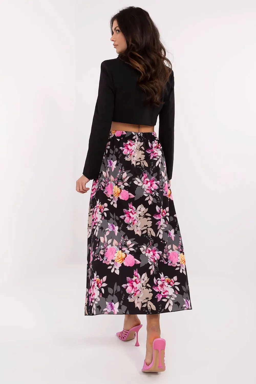 Women's midi skirt with a floral print