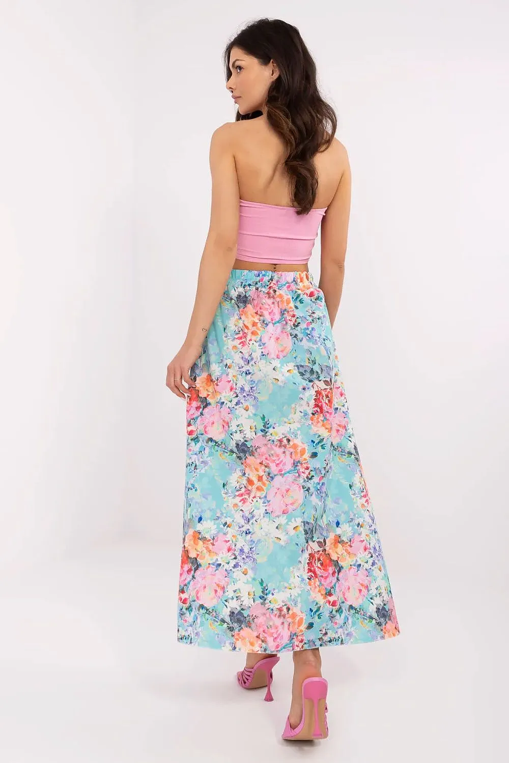 Women's midi skirt with a floral print
