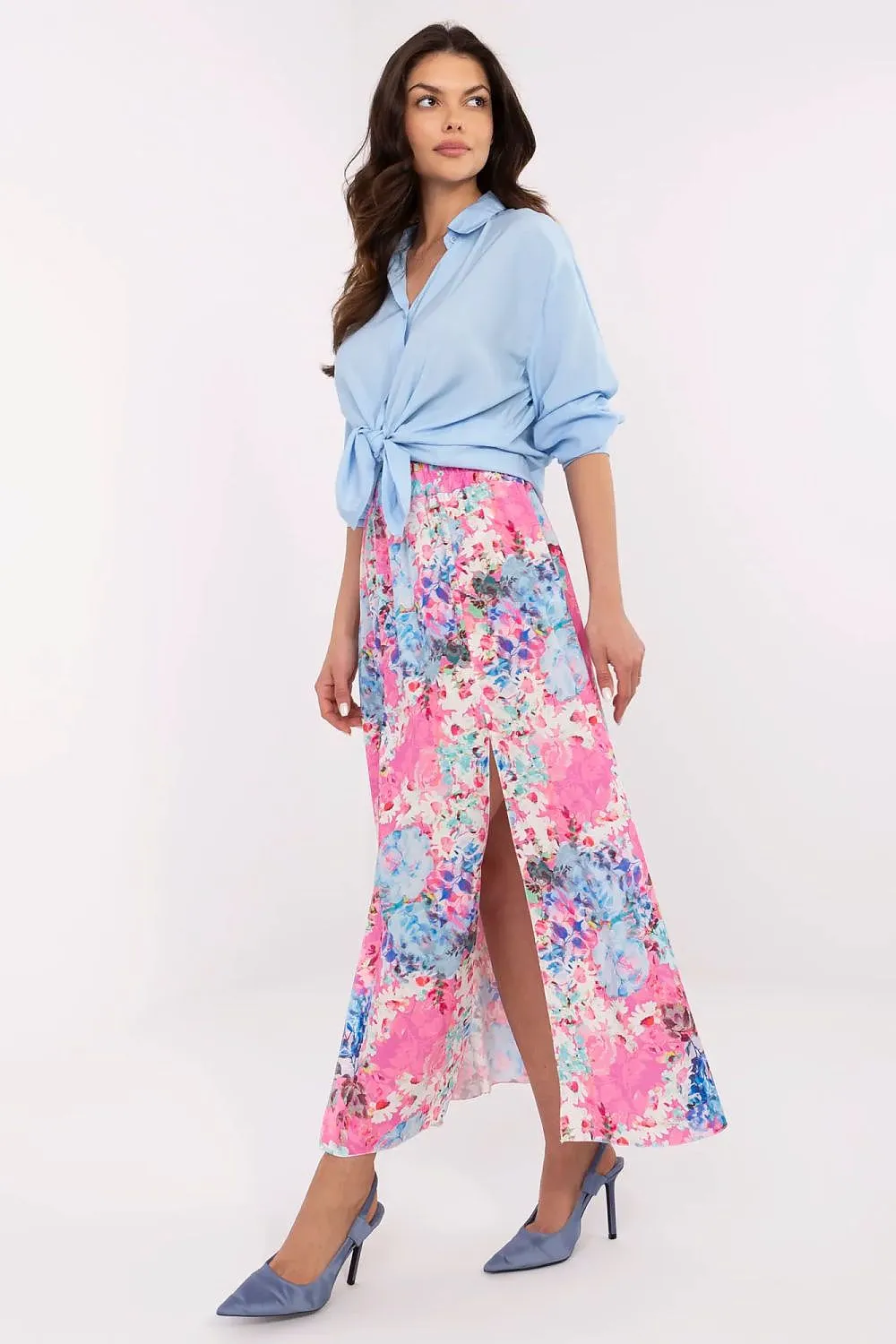 Women's midi skirt with a floral print