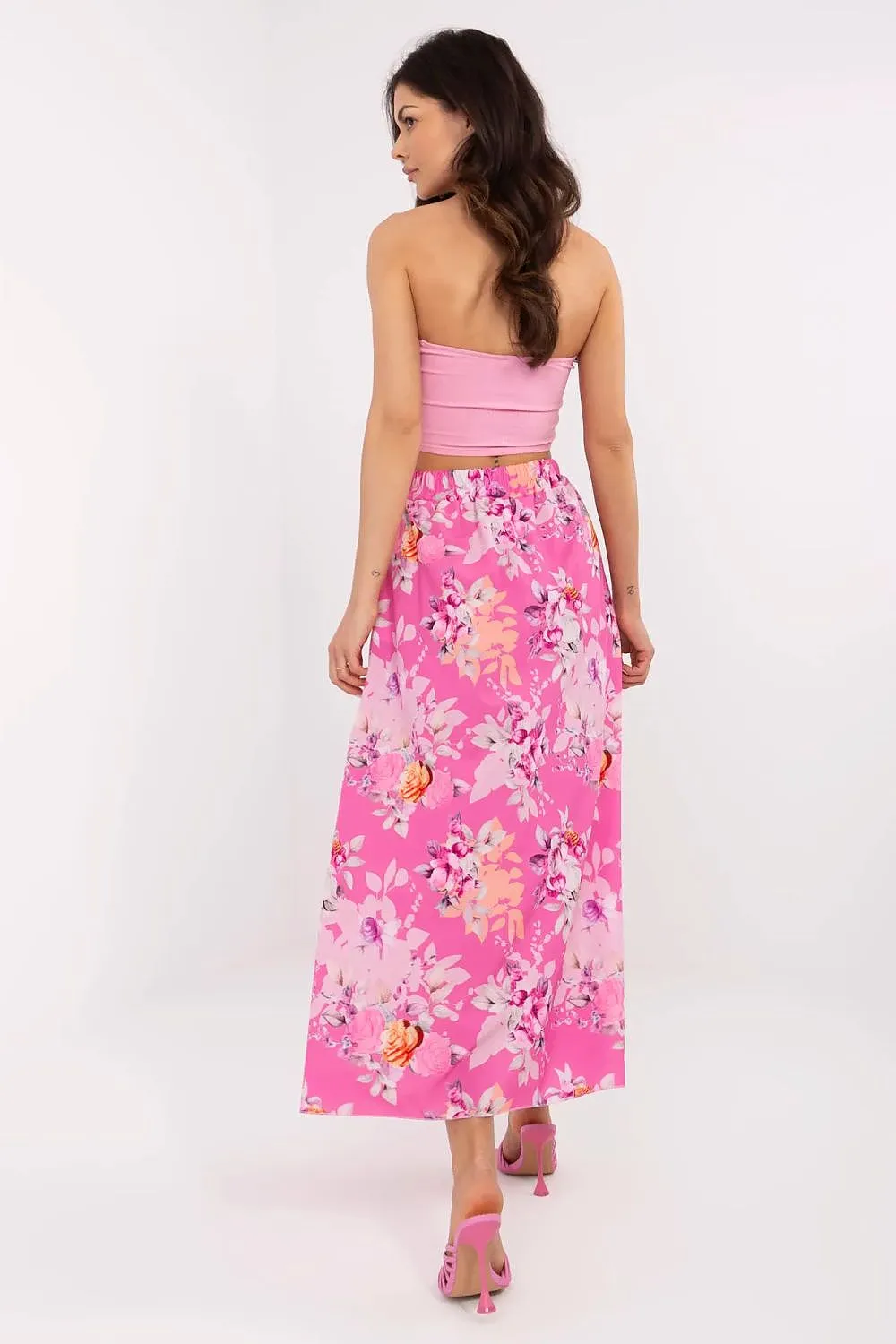 Women's midi skirt with a floral print