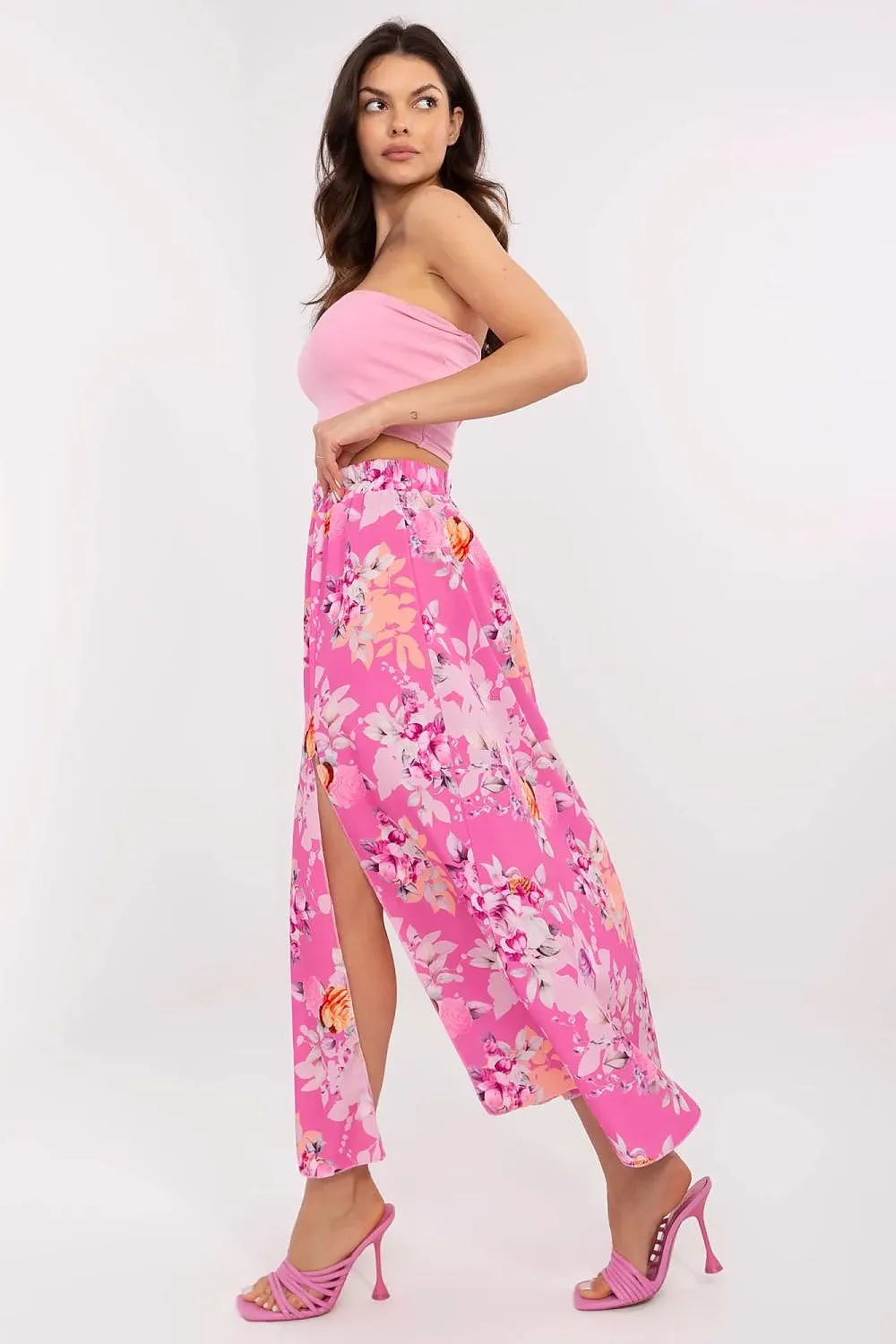Women's midi skirt with a floral print