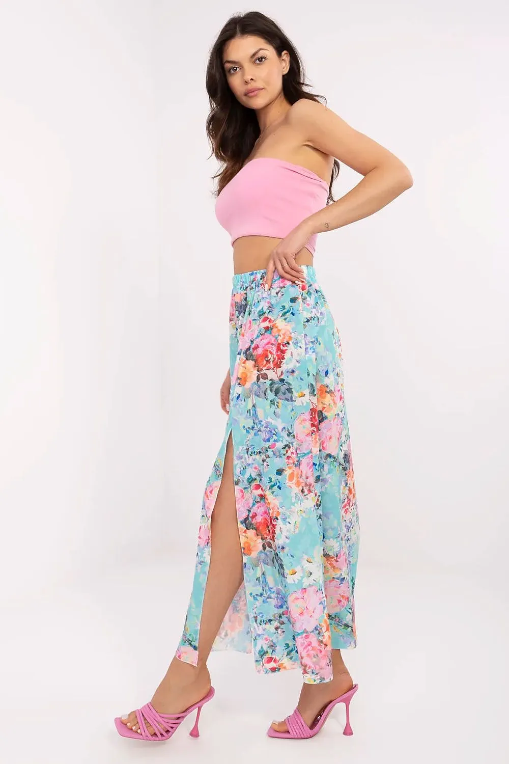 Women's midi skirt with a floral print
