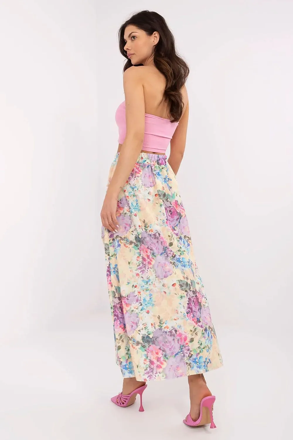 Women's midi skirt with a floral print