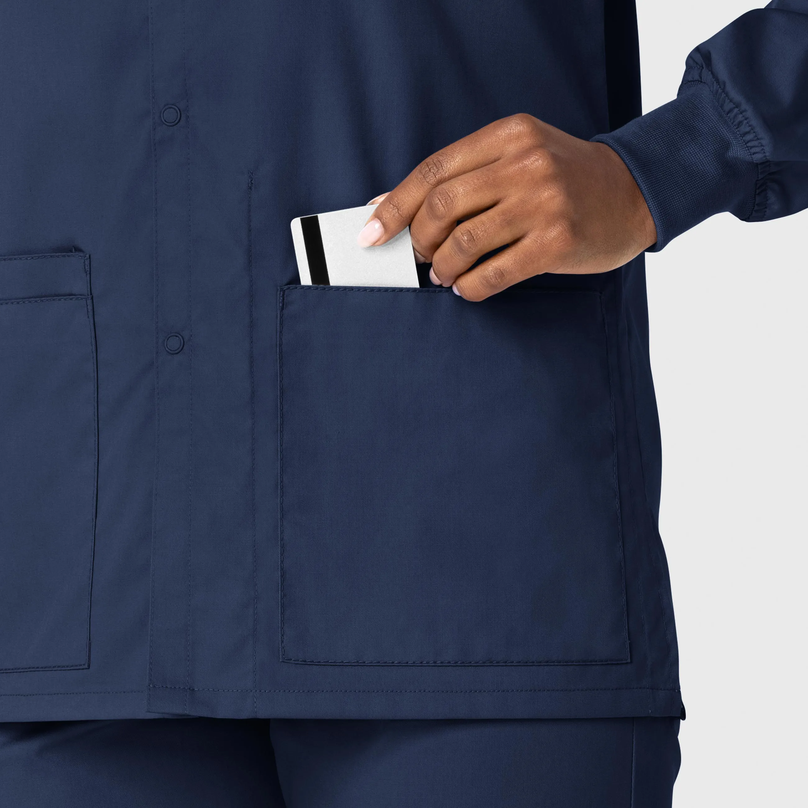 WonderWORK 800 Unisex Snap Front Jacket Navy