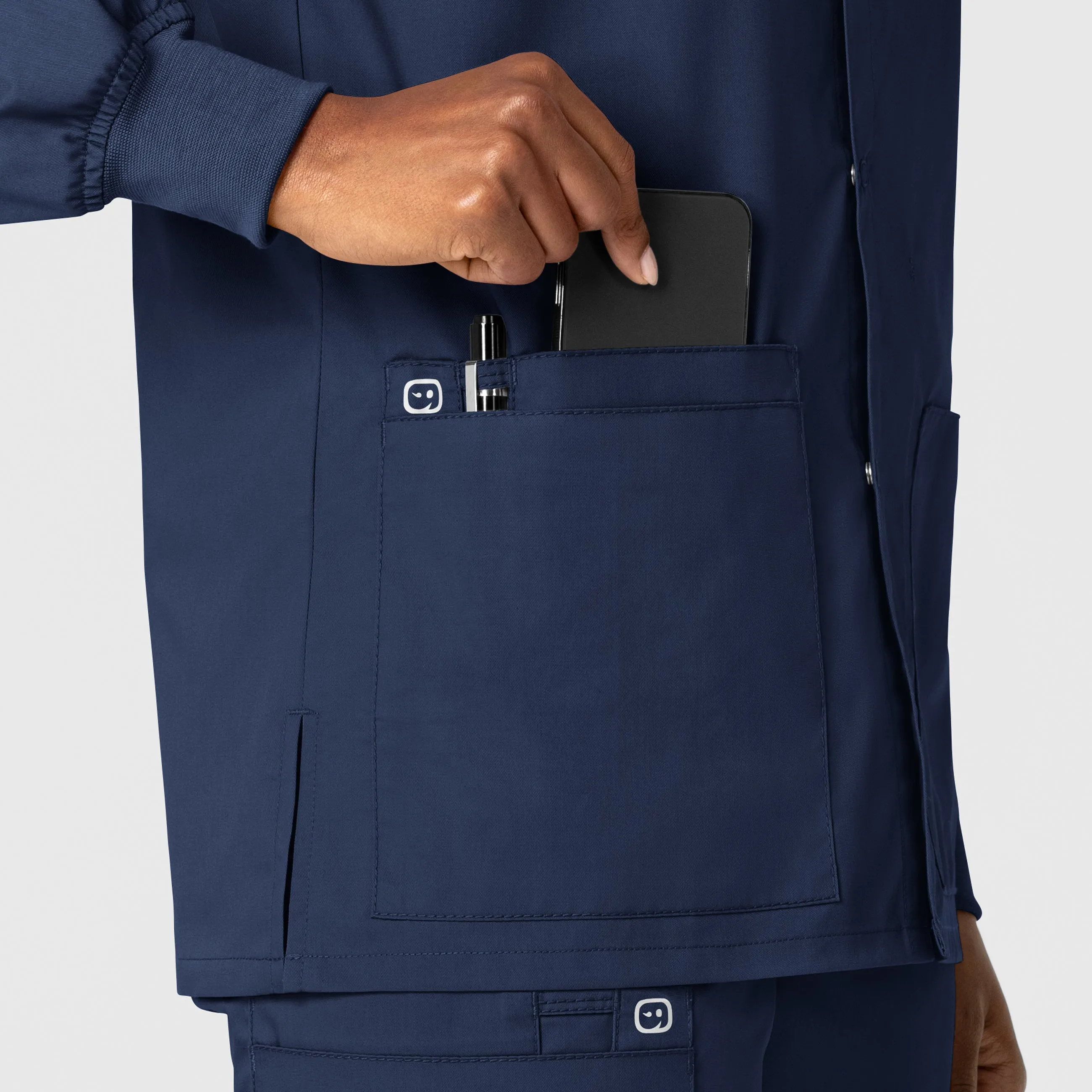WonderWORK 800 Unisex Snap Front Jacket Navy