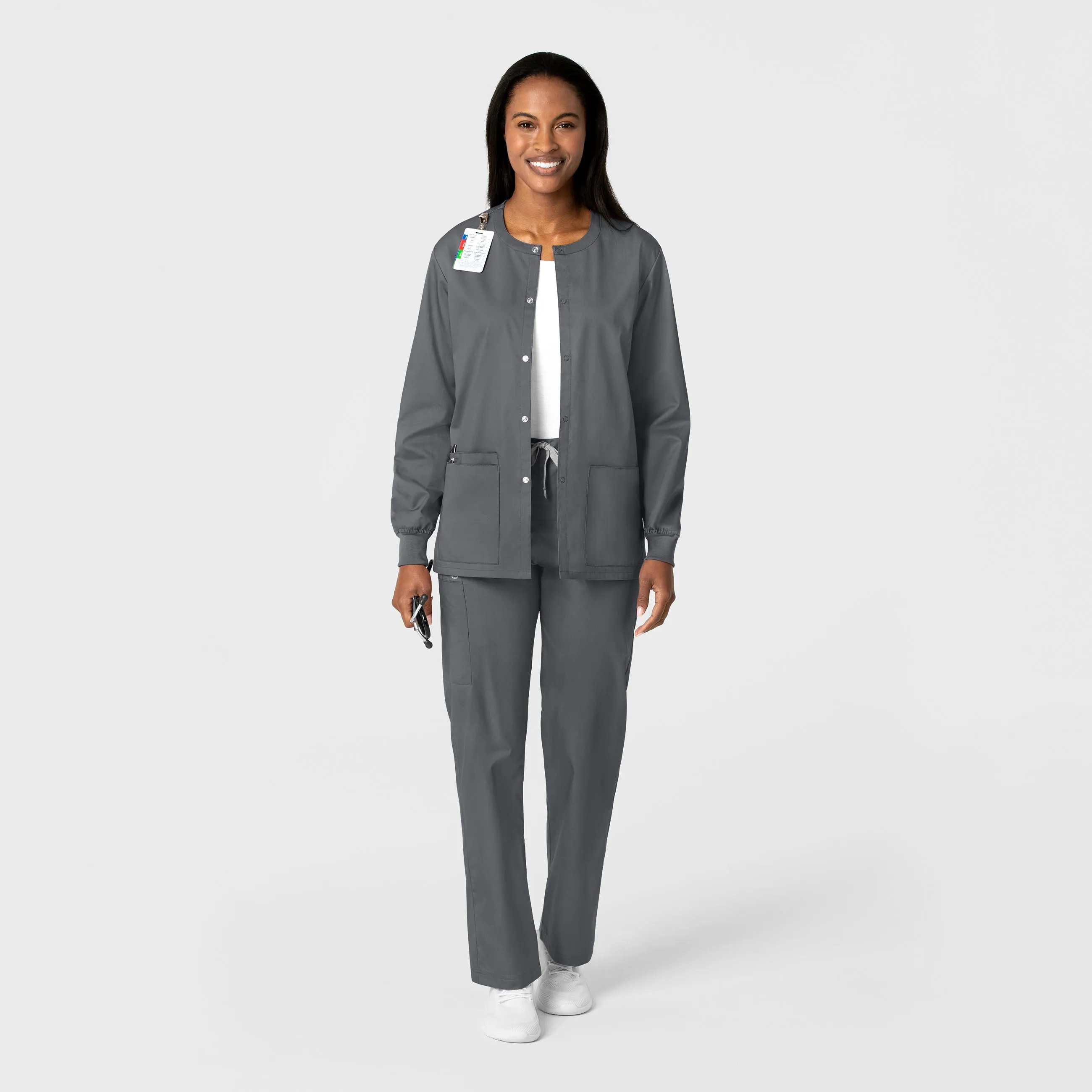 WonderWORK 800 Unisex Snap Front Jacket Pewter