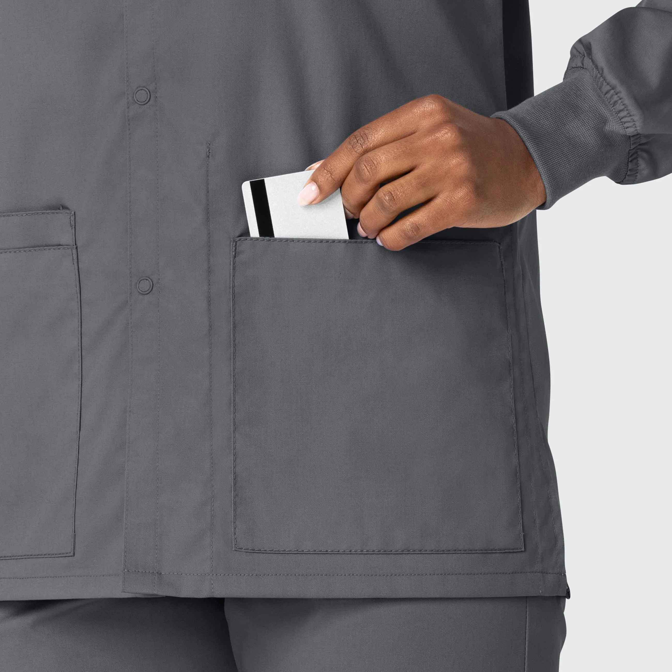 WonderWORK 800 Unisex Snap Front Jacket Pewter