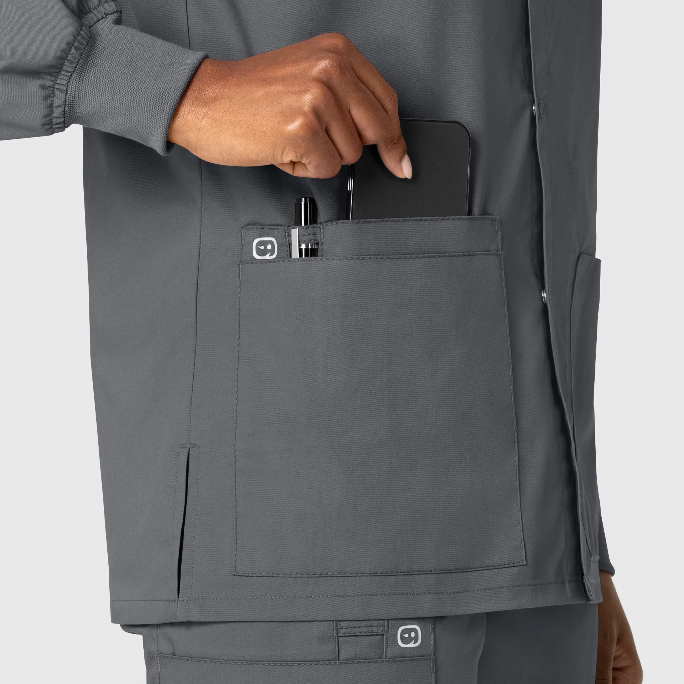 WonderWORK 800 Unisex Snap Front Jacket Pewter