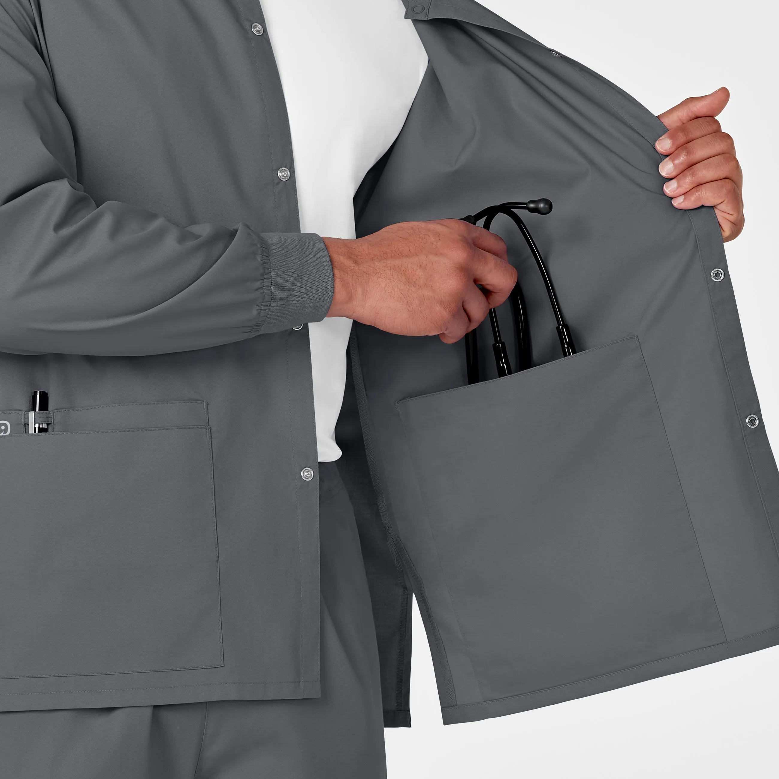 WonderWORK 800 Unisex Snap Front Jacket Pewter