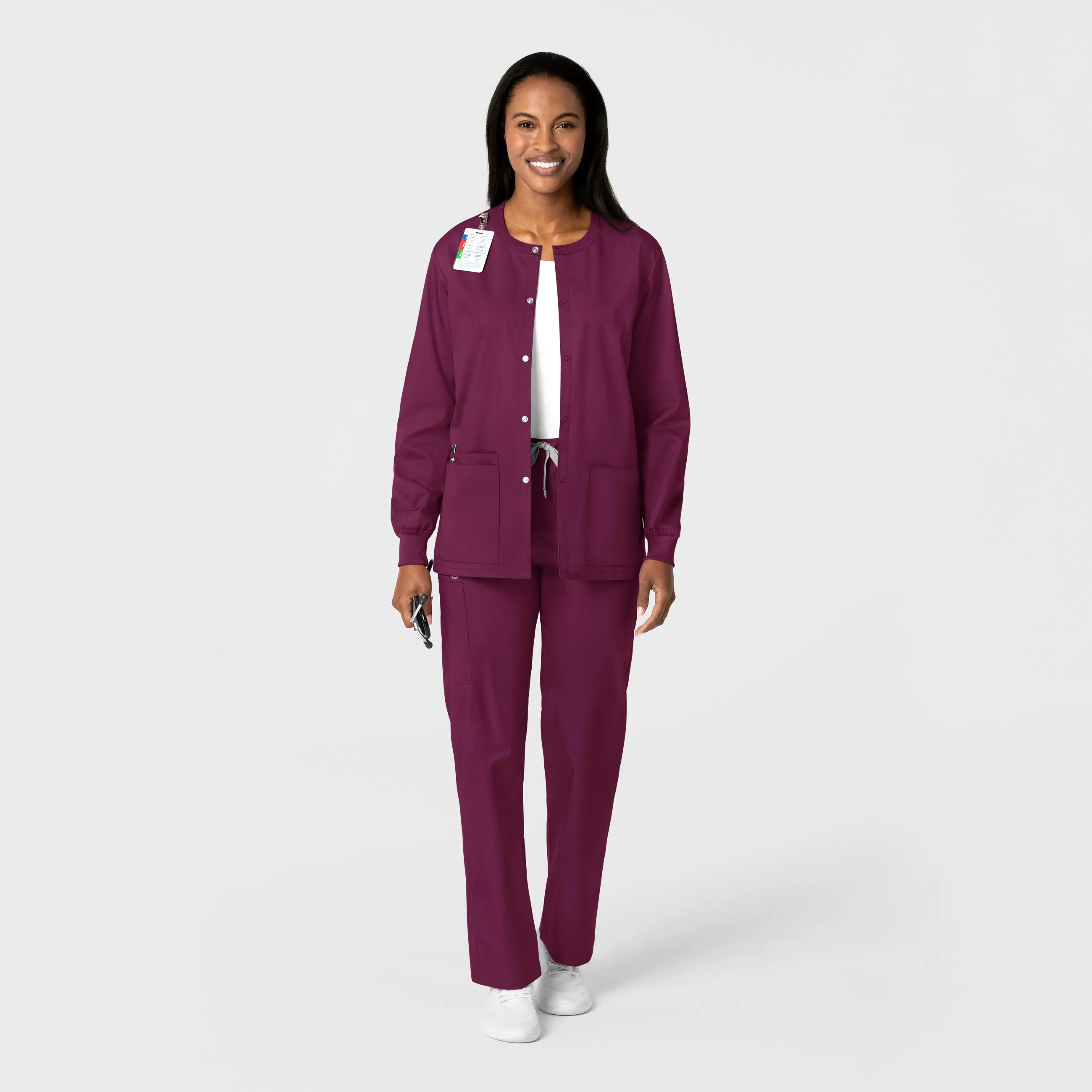 WonderWORK 800 Unisex Snap Front Jacket Wine
