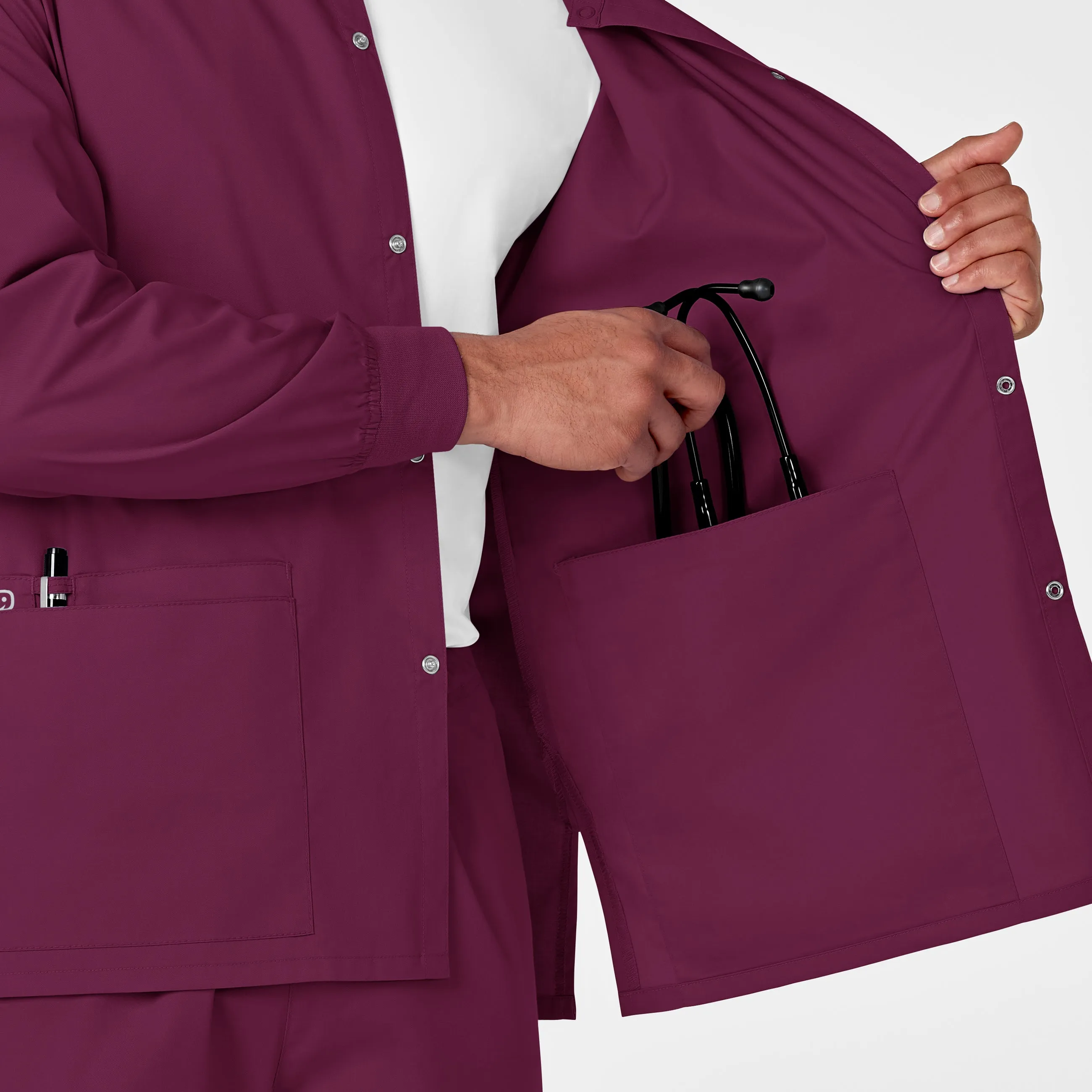 WonderWORK 800 Unisex Snap Front Jacket Wine