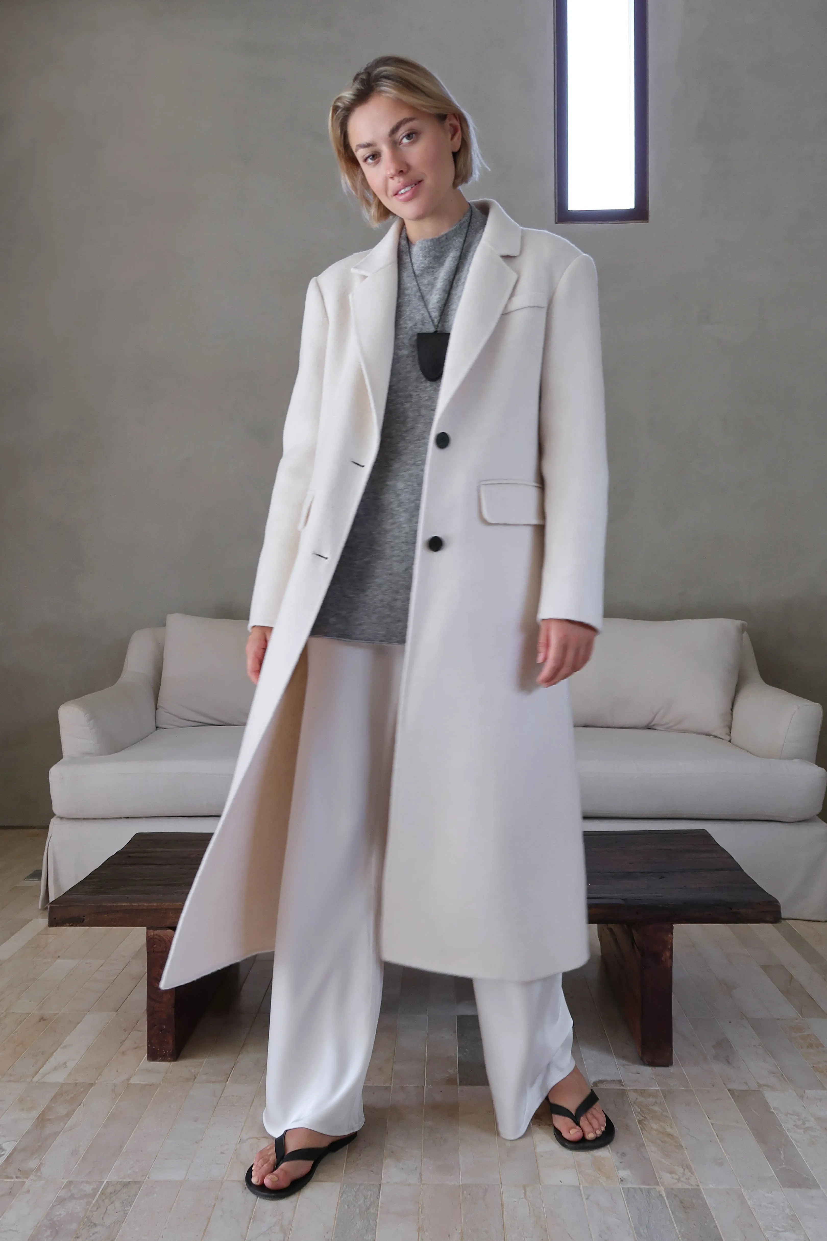 Wool blazer coat - Cream