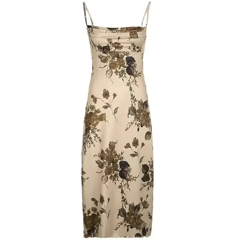 Y2K Women's Printed Camisole in Natural Polyester Fabric