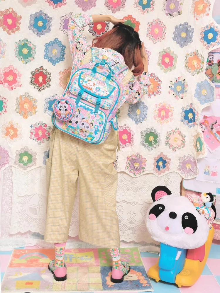 Yellow plaid casual overalls【s0000007677】