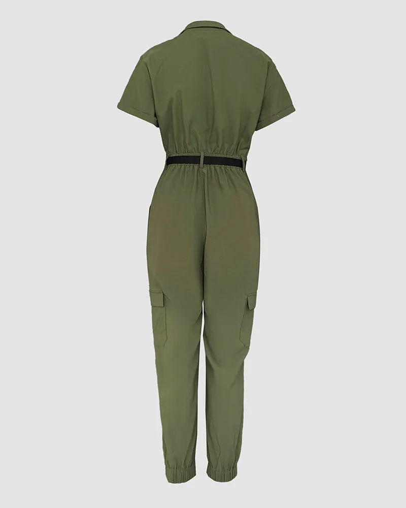 Zippered Cargo Overalls
